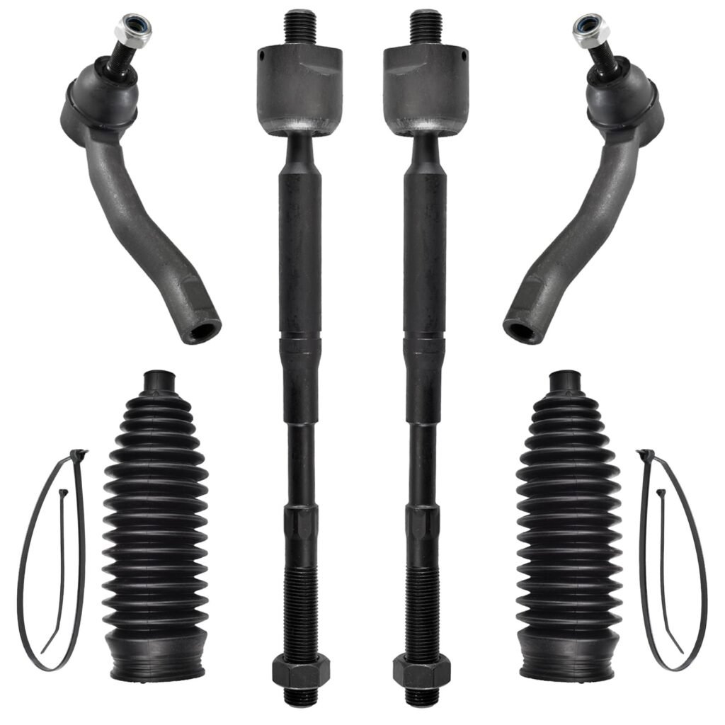 ASUPRICOS 6pcs Front Steering Kit Tie Rod End Inner and Outer and Boots Replacement for Toyota