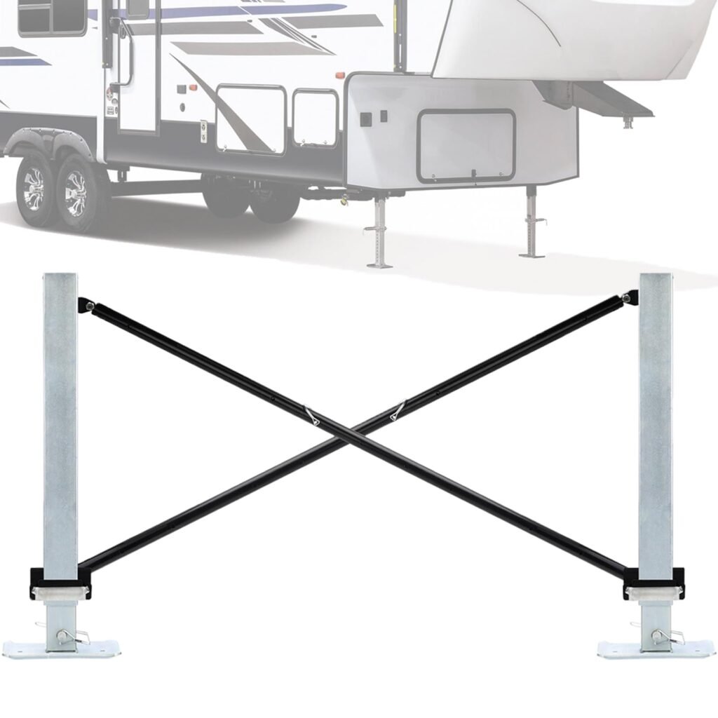 Racewill X-Brace Stabilizer Rear Cross Stand Mounting Bracket Compatible with RV Travel Camper
