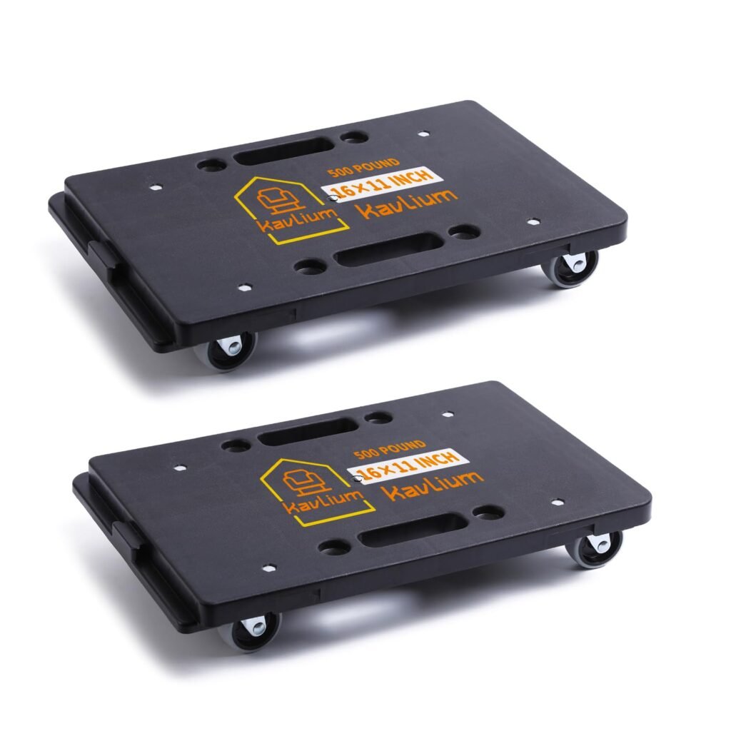 Kavlium Furniture Dolly, 2 Pack,16x11 in,4-Wheel Flat Moving Dolly
