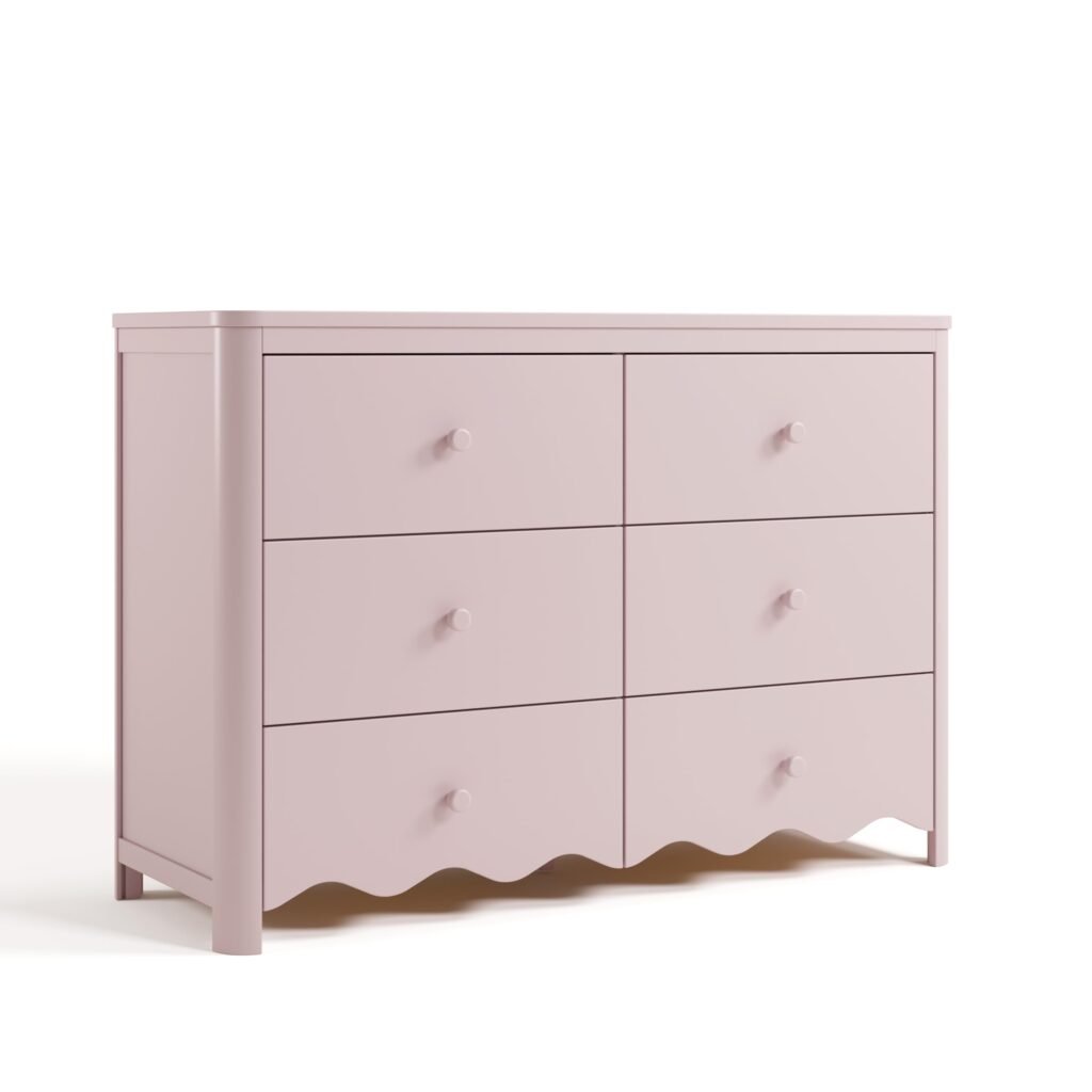 ***Very Large, Very Heavy Item*** ***Pick Up With Truck*** Storkcraft Casablanca 6 Drawer Dresser (Blush) – GREENGUARD Gold Certified, Nursery & Kids' Bedroom with Spacious Storage, Safety Interlocking Drawer System, Easy Assembly with Pre-Installed Tracks