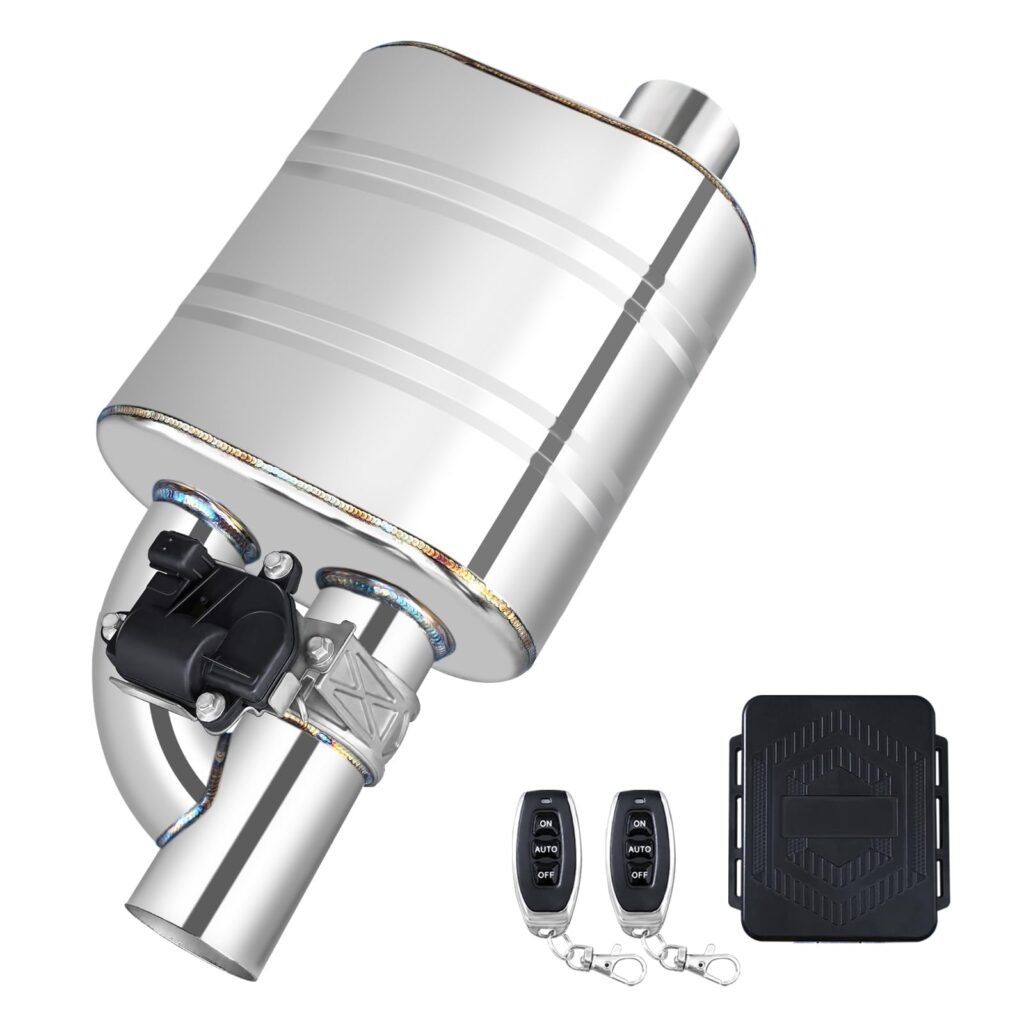 2.5 Inch Valved Muffler Electric Exhaust Cutout with Muffler Cat Back Exhaust System Kit
