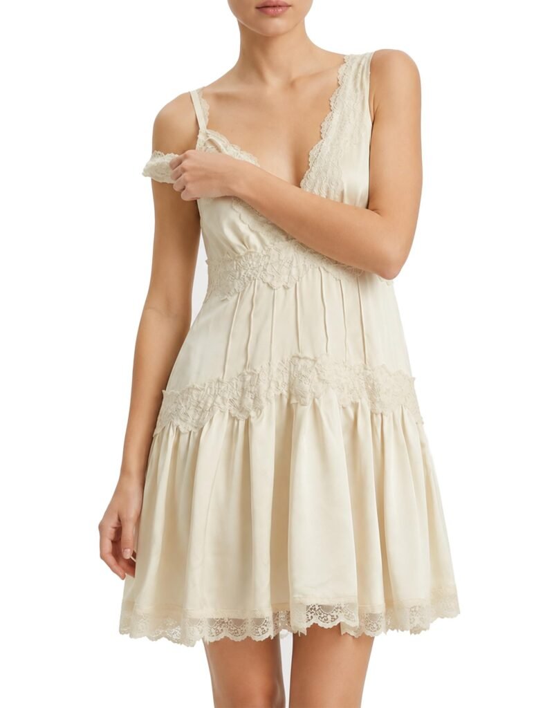 WINSASI Women's Lace Mini Slip Dress Medium