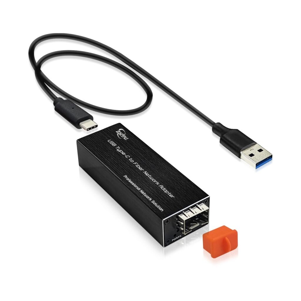 USB 3.0 Type-C to Fiber Network Adapter, USB-C to 100/1000Base-X Open SFP Ethernet Card, Compatible