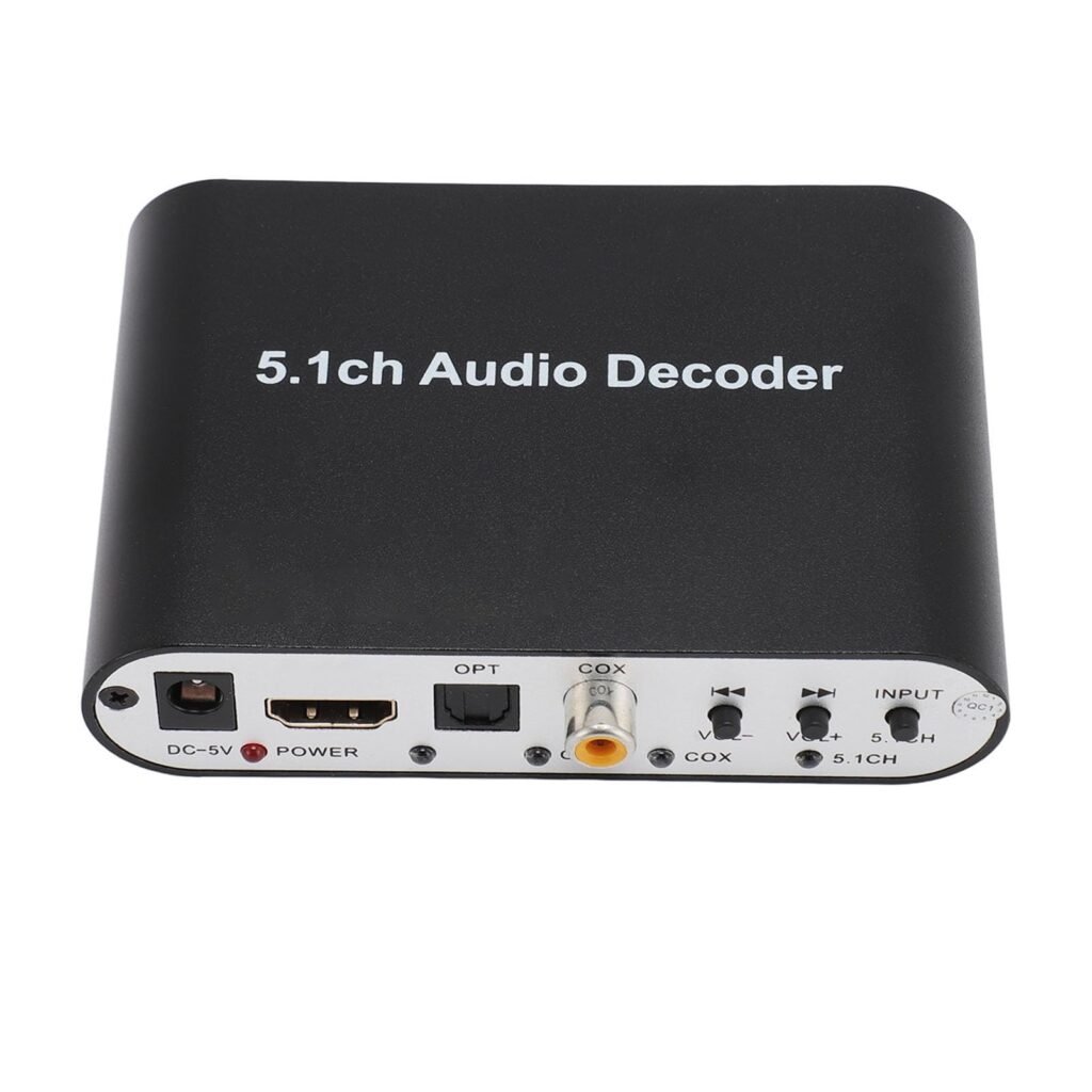 GOWENIC 5.1 Channel Digital Audio Decoder, USB to 5.1CH Digital Audio System, Convert HDMI ARC, Digital Optical and Coaxial to 5.1 Channel Analog Surround Sound and 2.1 (US