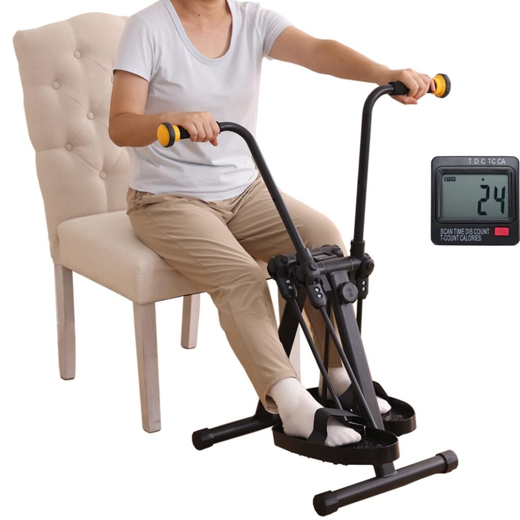 MDODM Pedal Exerciser Bike for Seniors, Arm Leg Hand and Knee Elderly Exercise Equipment, Sitting