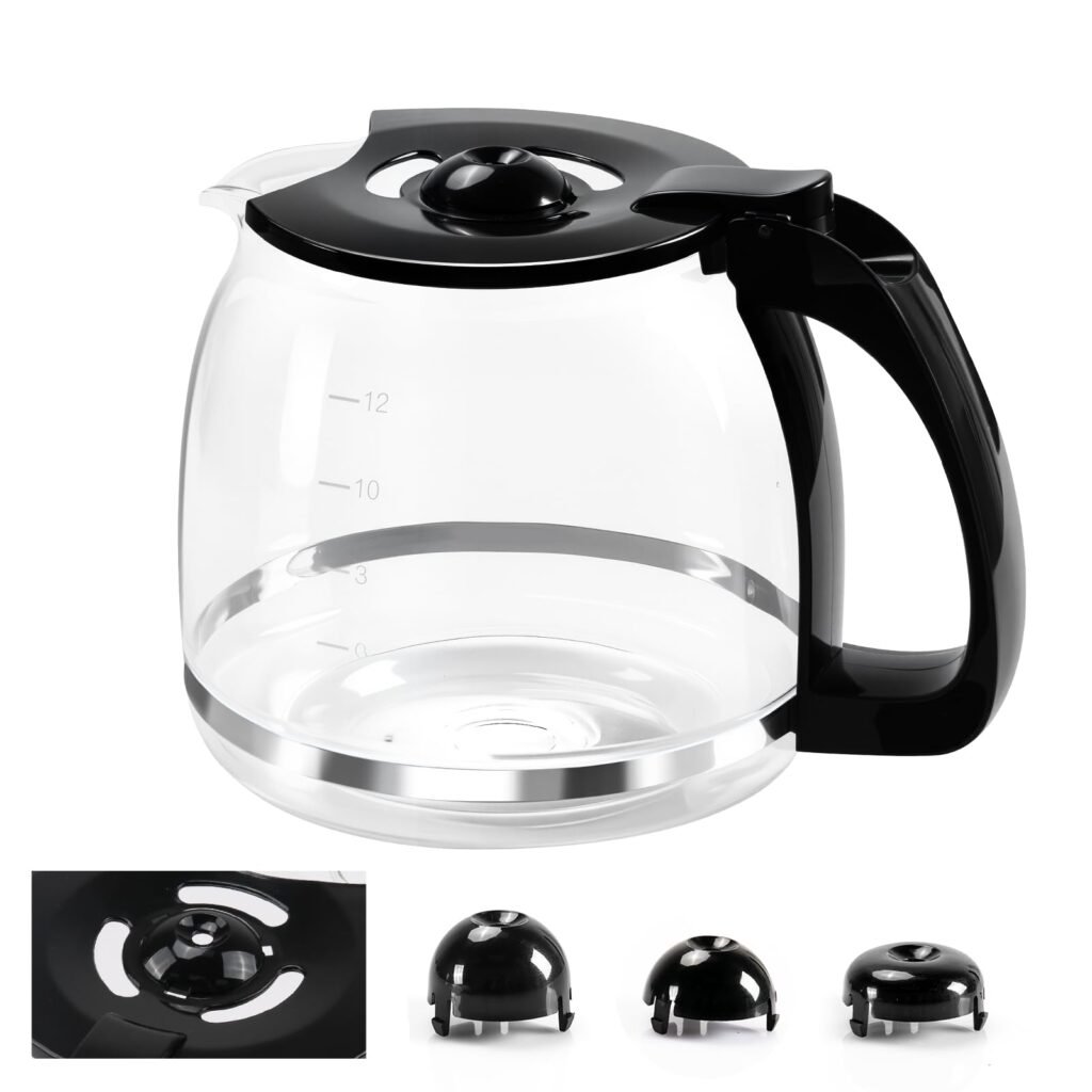 12 Cup Glass Coffee Carafe Pot for Mr Coffee, Black & Decker