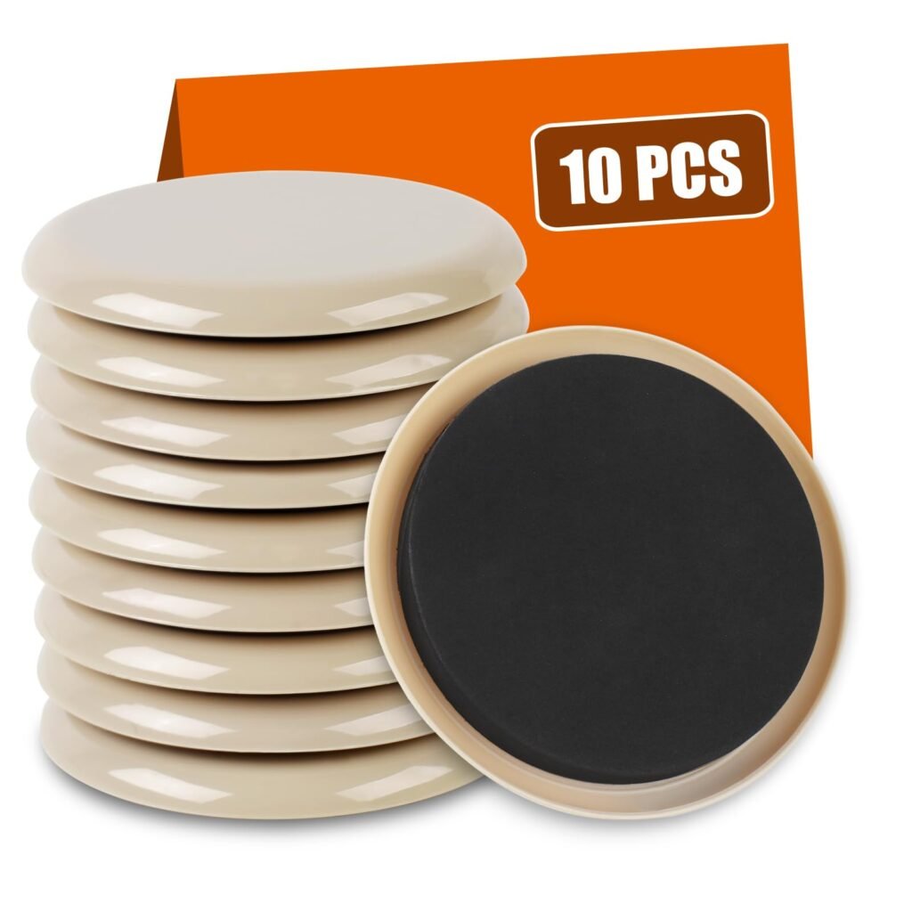 10PCS Furniture Sliders, 3 1/2" Furniture Sliders for Hardwood Floors, Reusable for Carpet, Heavy Duty Furniture Movers Sliders, Carpet, Floor Protectors