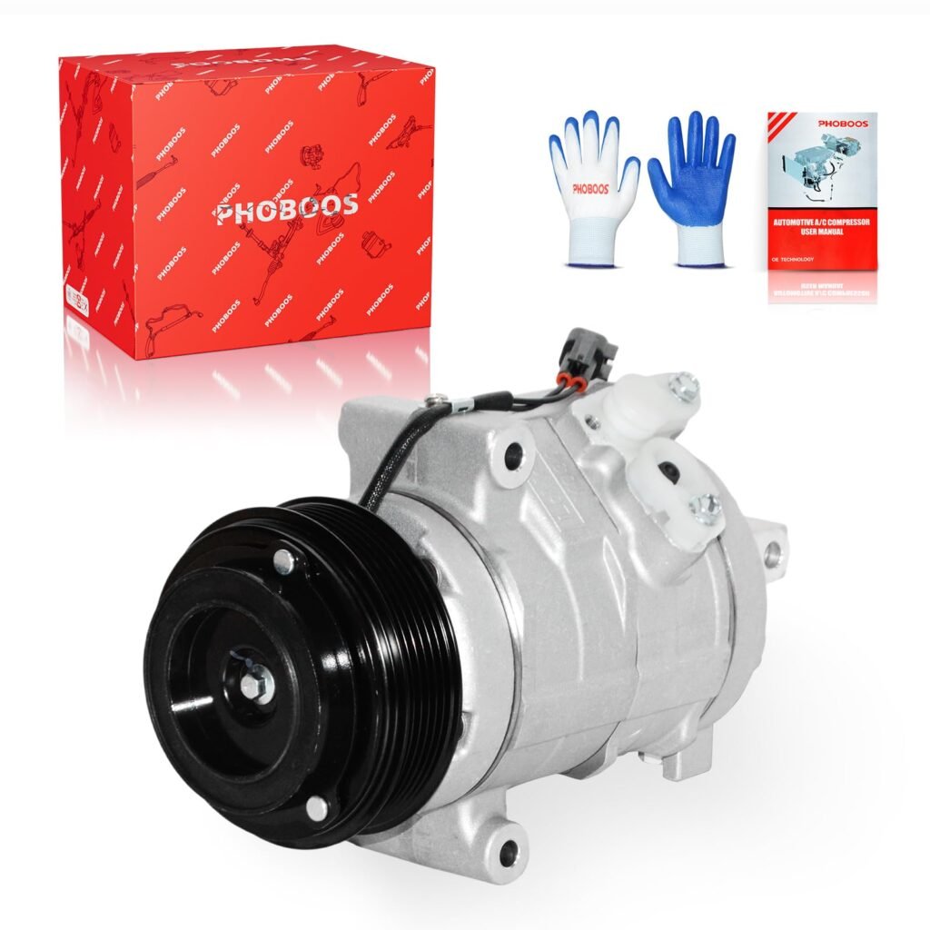 PHOBOOS A/C Compressor with Clutch Compatible with Ford Edge 2007-2010 & Lincoln MKX (Base)