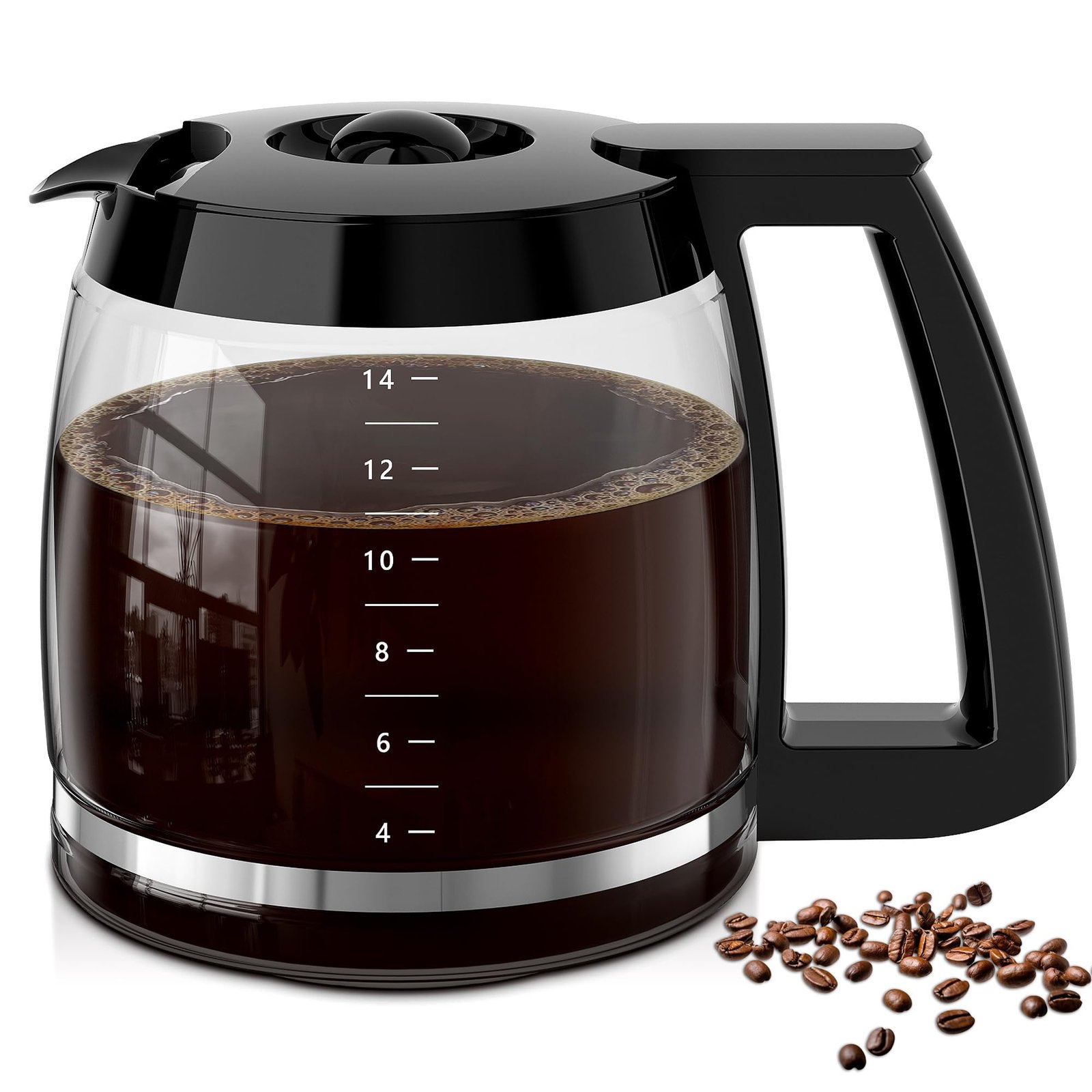 HBCyole 14-Cup Glass Coffee Pot for Cuisinart