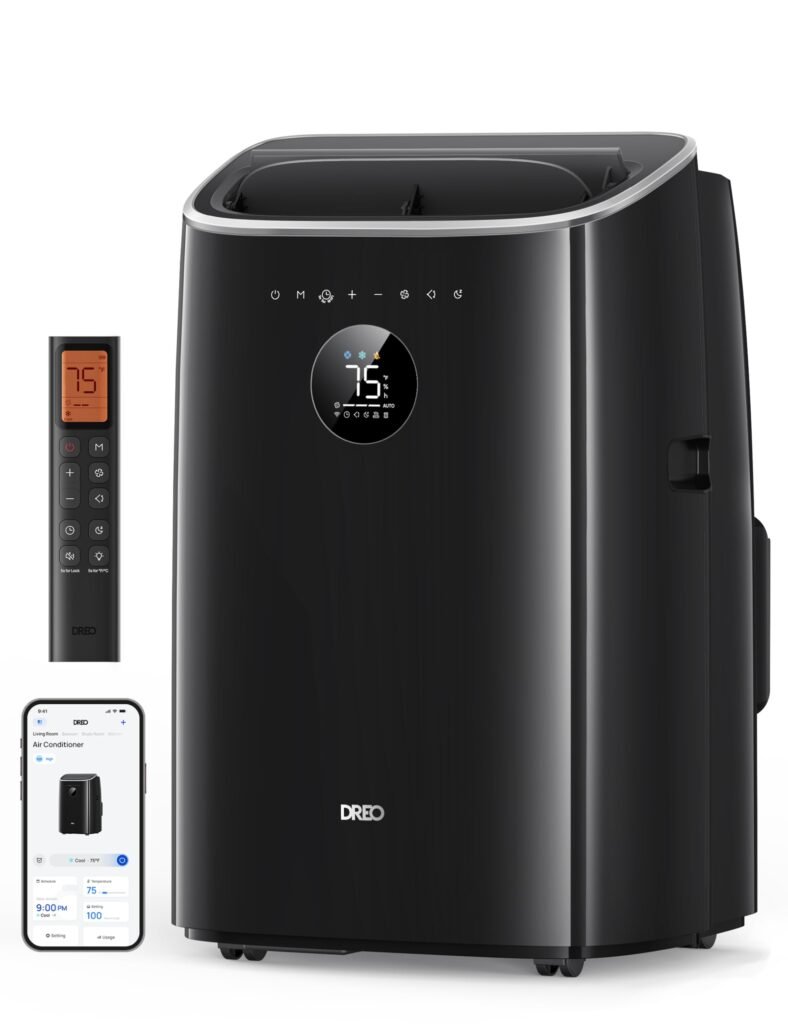 DREO Portable Air Conditioners, 6000 BTU (DOE) AC Unit for Bedroom with Drainage-free Cooling,