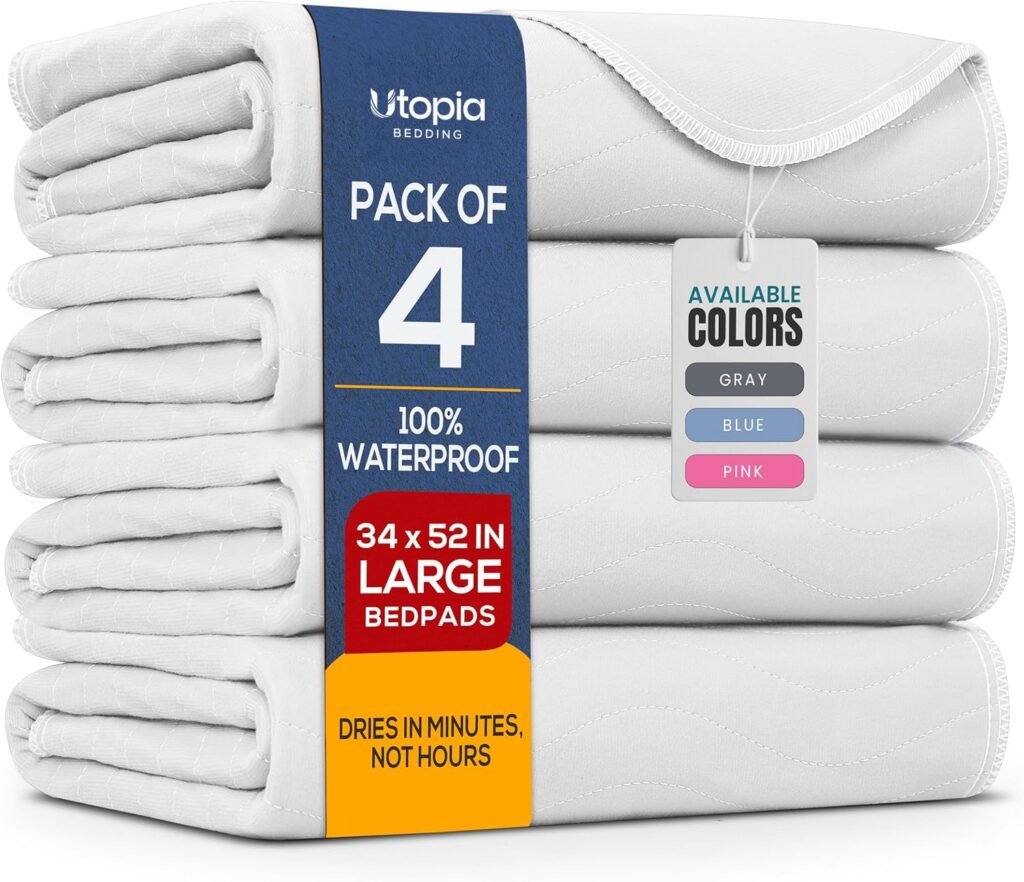 Utopia Bedding Waterproof Reusable Underpads - 4 Pack, 34"x52"