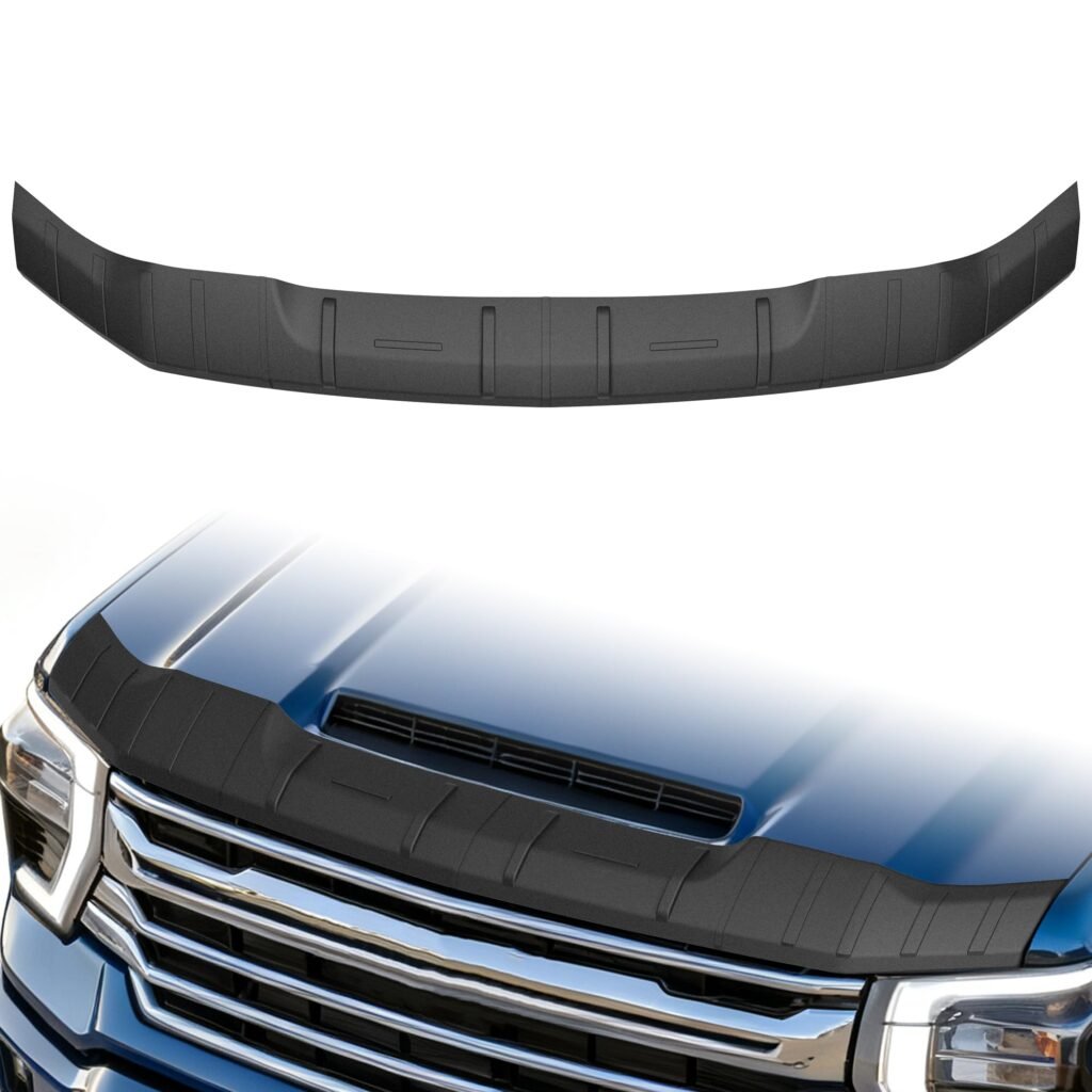 TIEZFUL Hood Protector Fit for Chevy Silverado 2500 HD/3500 HD 2020-2025 2026 Bug Deflectors Shield TPE Low Profile Hood Deflector Fit for Silverado 3500 HD Accessories 2020-2026