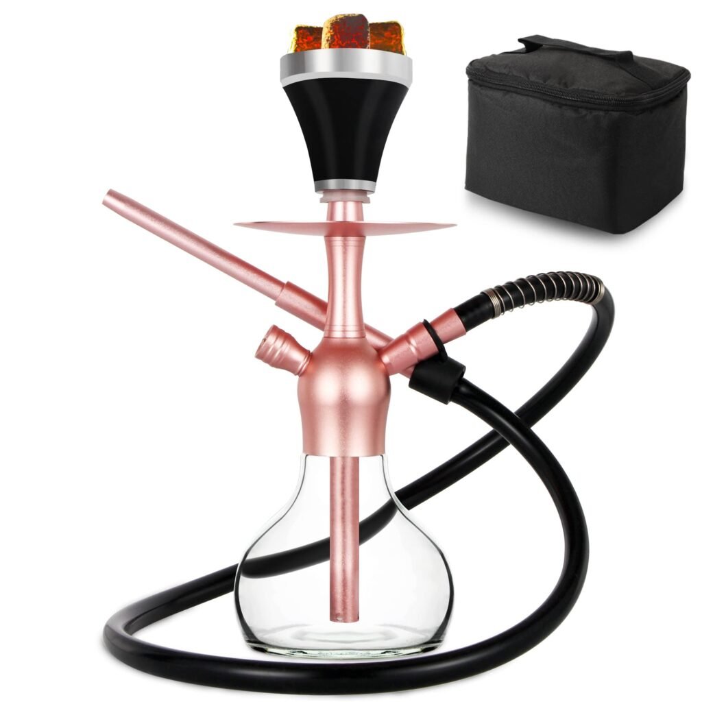 SERdeerCH 14.5" Premium Hookah Set - Portable Shisha Kit with Protective Carrying Case, Featuring