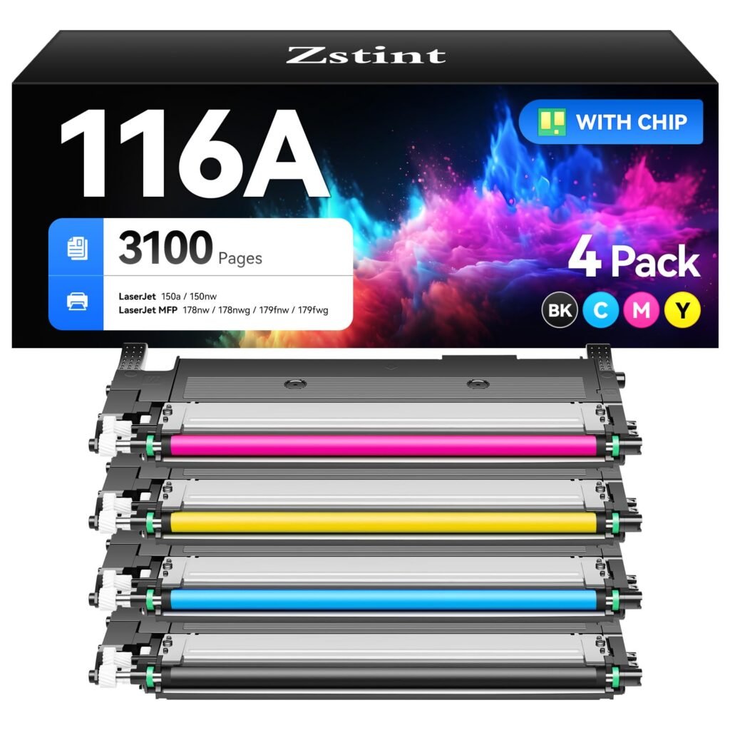 Zstint 116A Toner Cartridge Set (4-Pack)