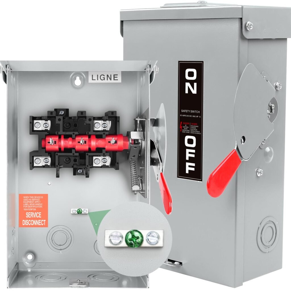 ?Upgrade?60 Amp Disconnect, 2p Disconnect Switch,Add Ground Design,Non-Fusible,NEMA 3R