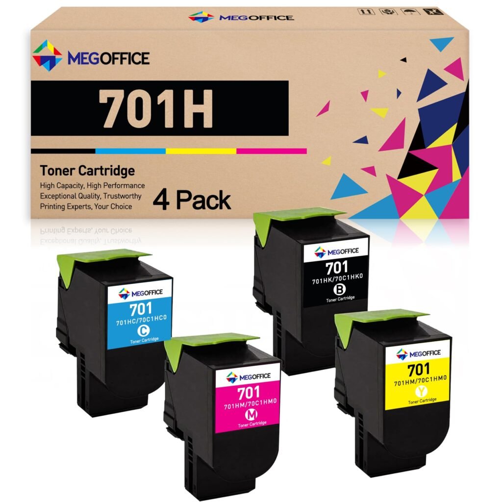 MEGOFFICE 701H Toner Cartridge for Lexmark CS310 CS410 CS510 (4 Pack)