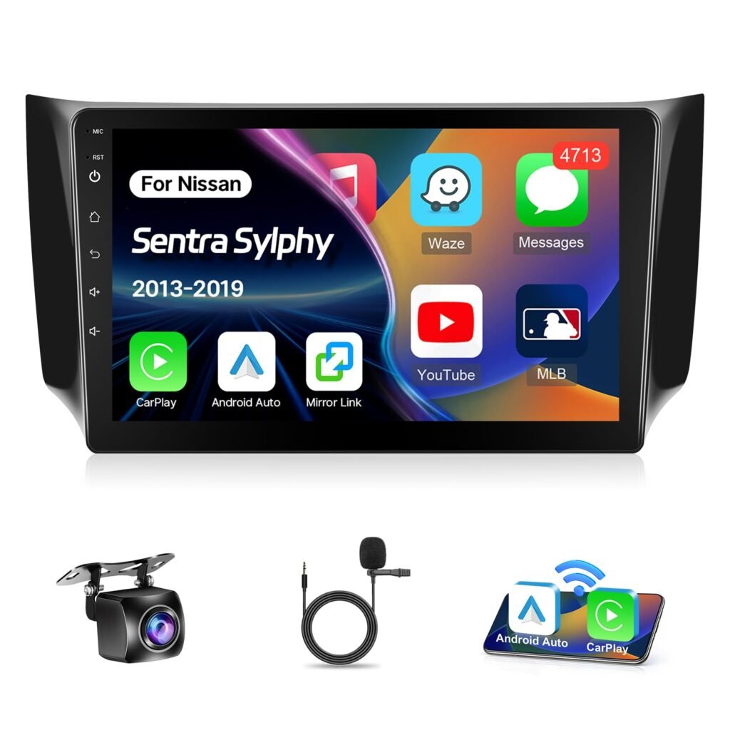 Leadfan Car Radio for Nissan Sentra 2013-2019 Car Stereo with Wireless CarPlay Android Auto, 10.1
