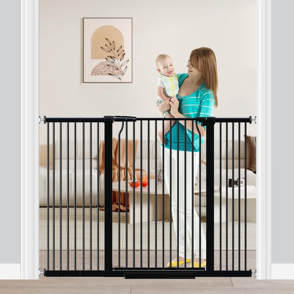 Fairy Baby Extra Tall & Wide Baby Gate, Black