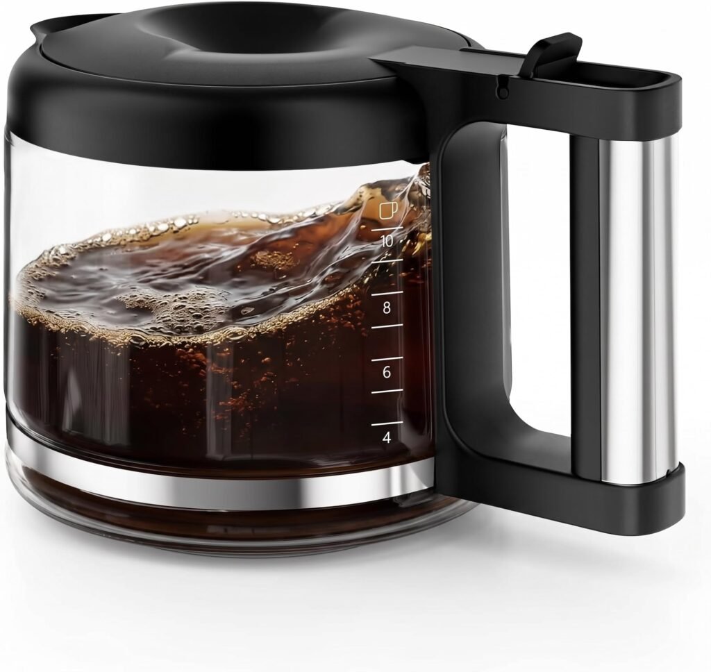 10 Cup Glass Carafe for De'Longhi Coffee Maker & Machine, Coffee Pot Replacement Parts Compatible