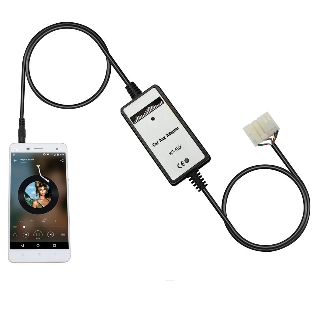 Yomikoo Aux Adapter, Car Stereo CD Changer AUX 3.5mm Interface Adapter for Toyota 5+7 Pin 1998-2002