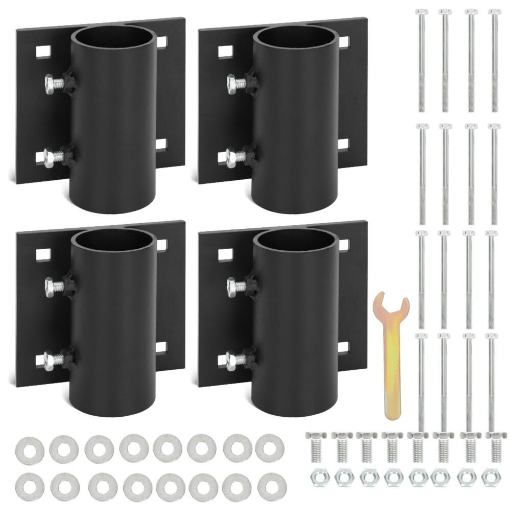 Dock Pole Leg Holder Sleeve, Stationary Dock Side Leg Pipe Holder with 7/16" Hole for 3/8" Carriage