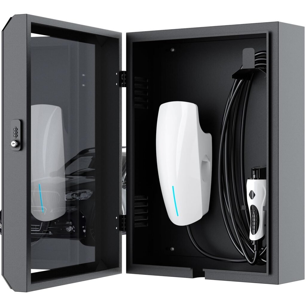 NOTASA Wall EV Charger Cover, Outdoor EV Charger Enclosure Black