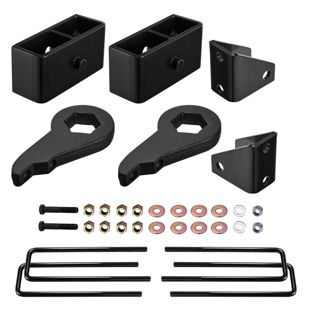 BDFHYK 3" Front 2" Rear Lift Leveling Kit, Compatible with Chevy Silverado 2500HD 3500HD 2WD 4WD (8-Lug) 2001-2010, Strut Spacers Leveling Kit Compatible with GMC Sierra 2500HD 3500HD 2001-2010