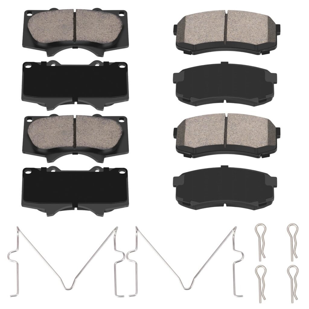 SUPLABEL Brake Pads Compatible with Toyota 4Runner FJ Cruiser Sequoia Lexus GX470 GX460, Front and Rear Ceramic Brake Pads Replacement