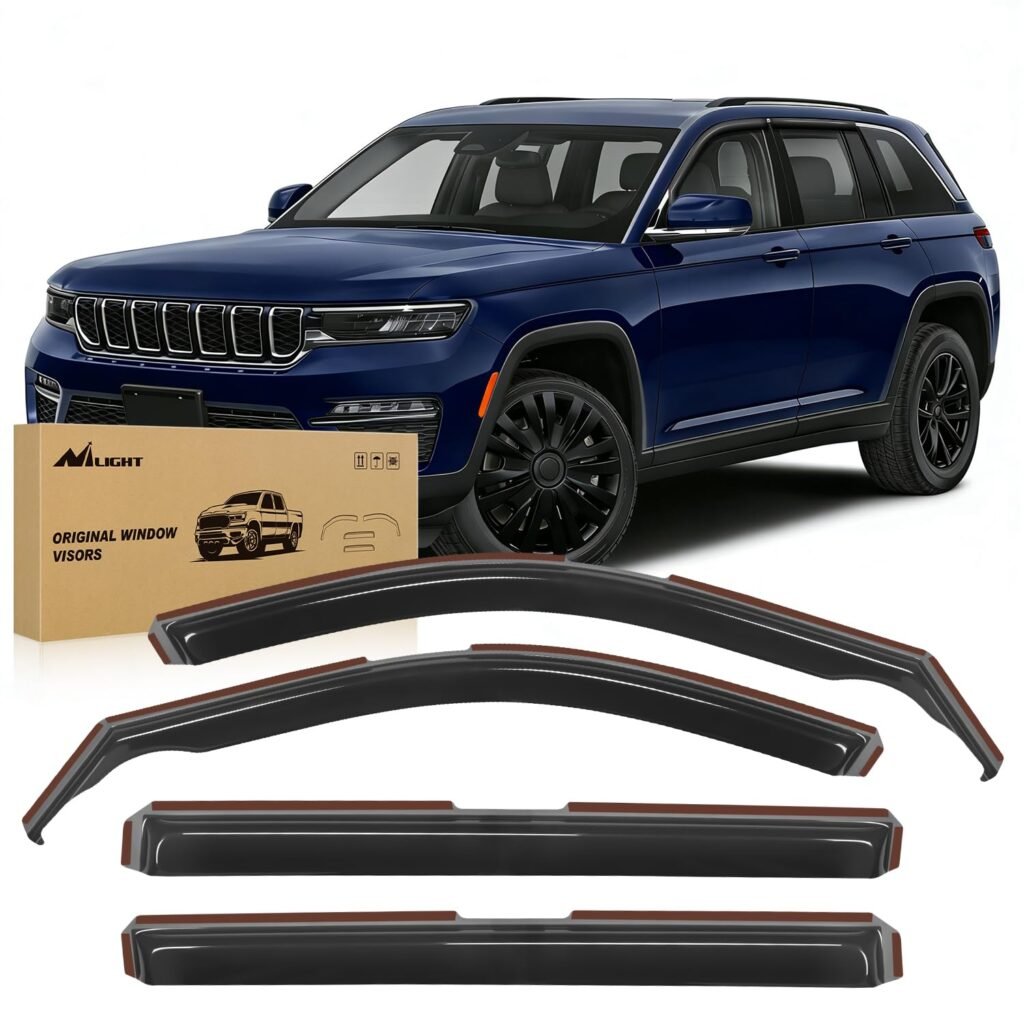 Nilight In Channel Rain Guards for Jeep Grand Cherokee L 2021 2022 2023 2024 2025 Side Window