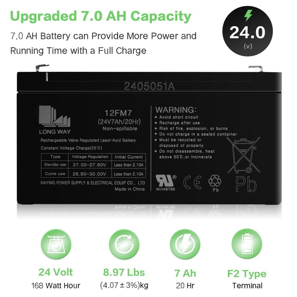 OTTARO 24V 7AH Battery for Ride on Car UTV,Size 7.4 x 4.05 x 4 inches