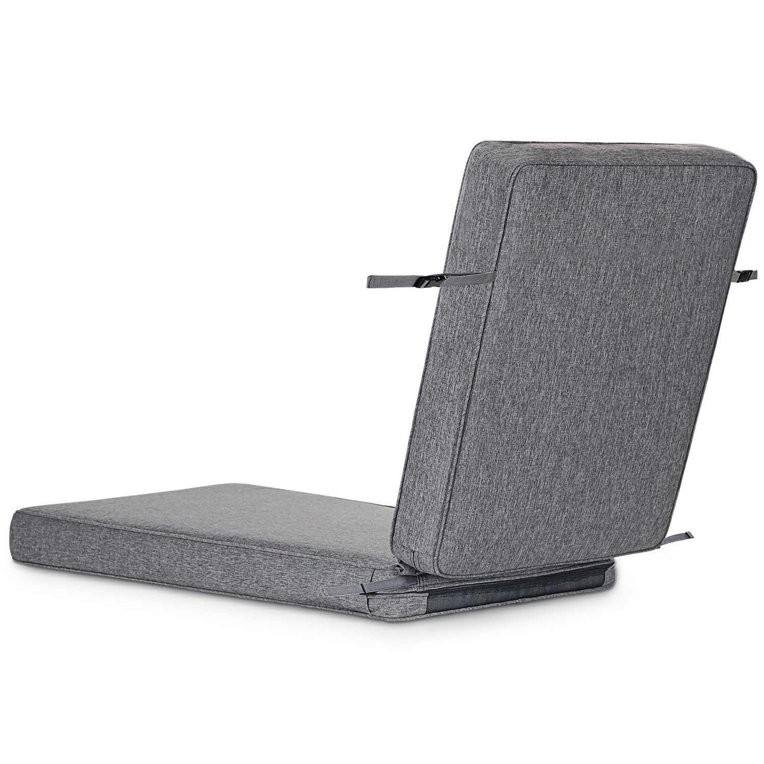 SUNROX All-Weather Lounge Chair Cushions 80x26 Inch Heather Charcoal
