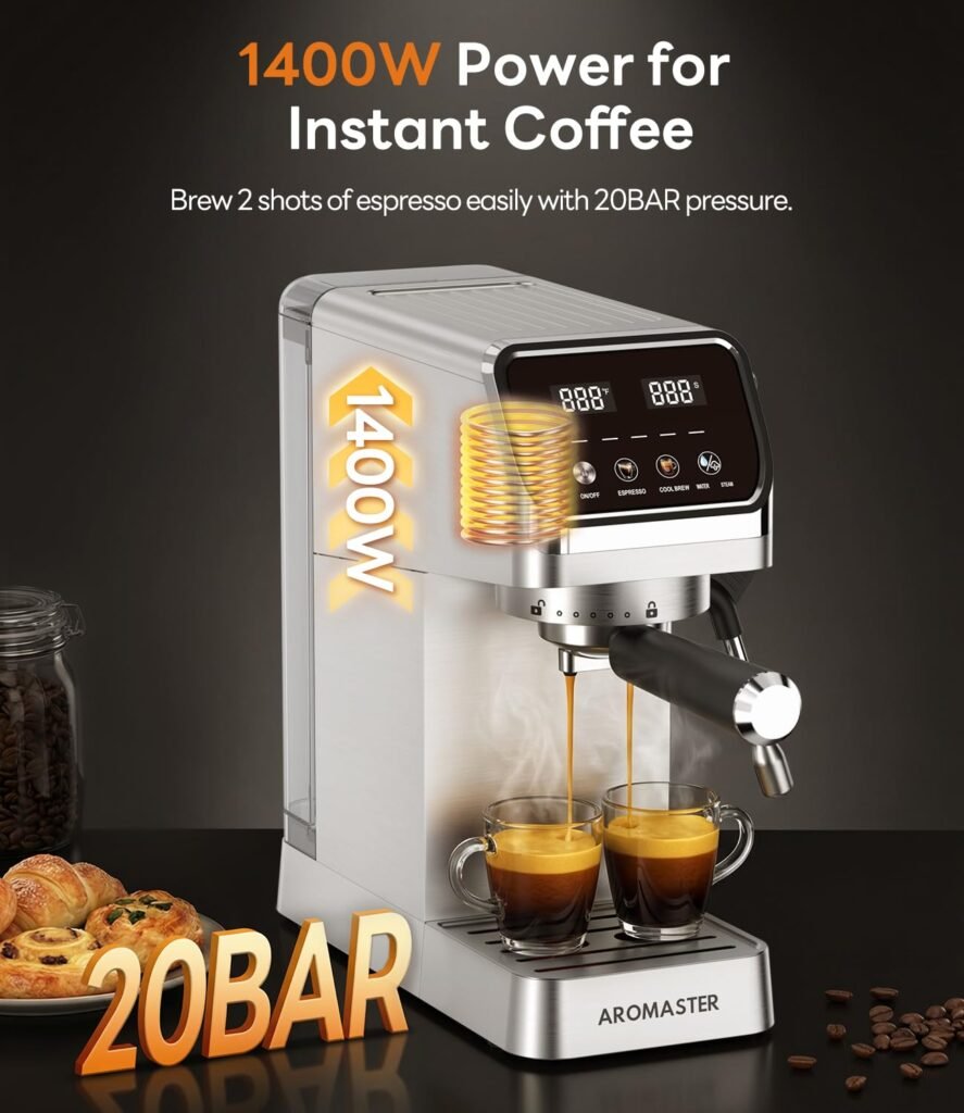 Compact Espresso Maker,Stainless Steel