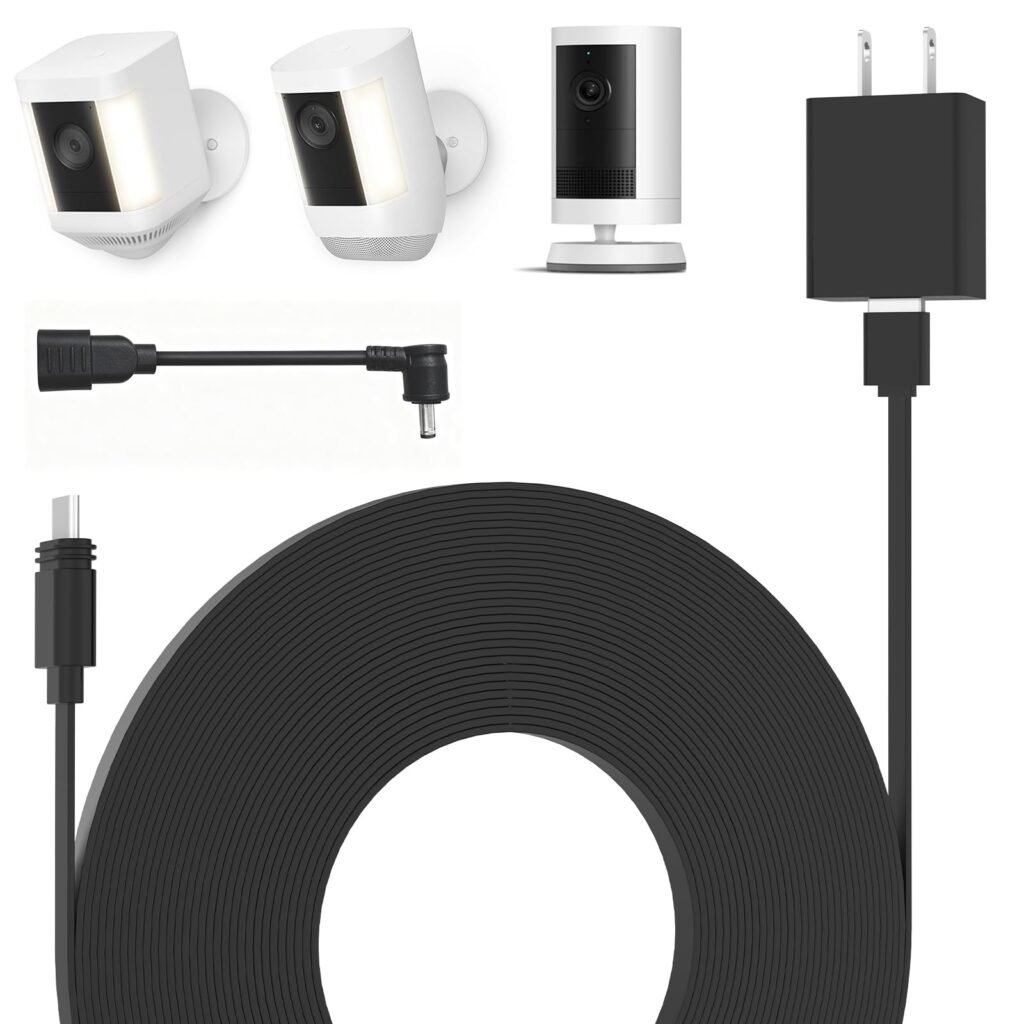 Power Adapter for Spotlight Cam Plus/Pro (Battery) and Spotlight Cam (Battery), with 25Ft/7.5m
