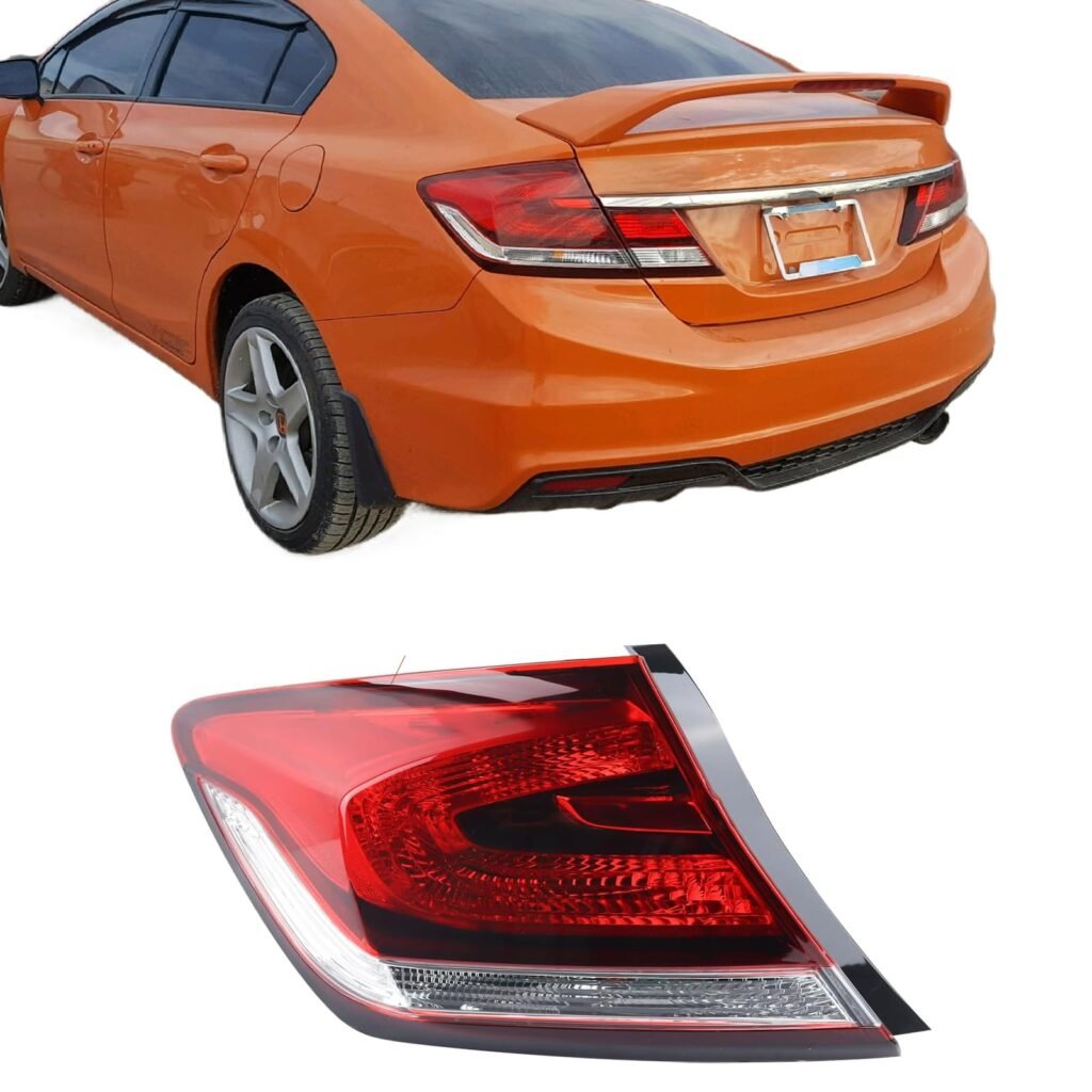 LINLINS Left Outer Rear Tail Light Assembly Fits 2013-2015 Honda Civic Includes Driver Side Tail