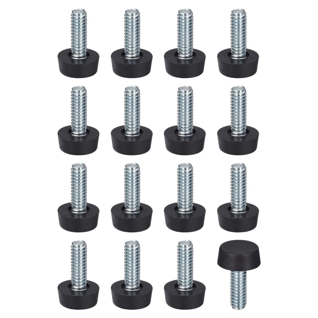 uxcell Adjustable Furniture Feet, 24Pcs 1/4"-20 UNC Thread - Furniture Leveling Leg Screw in