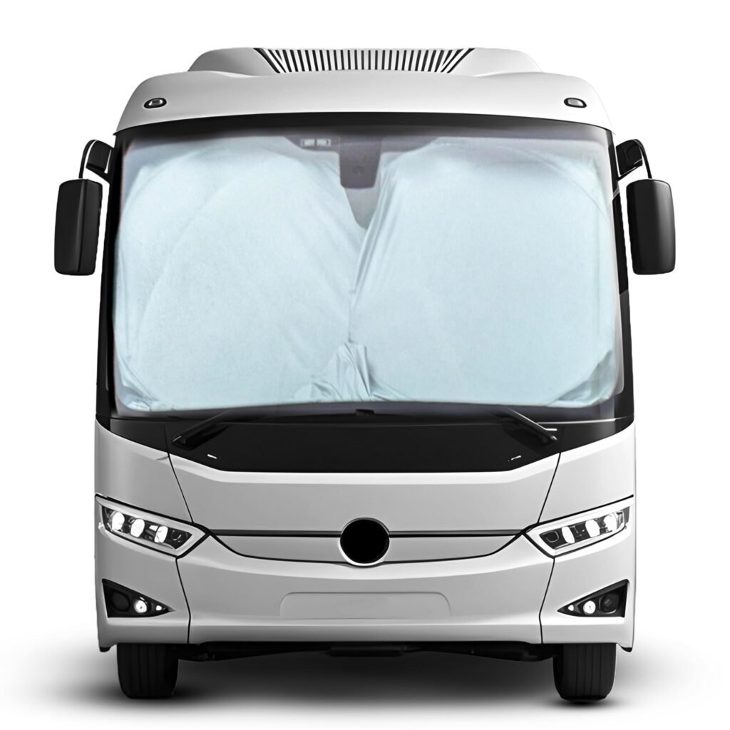 EcoNour RV Windshield Sun Shade - Black/Silver