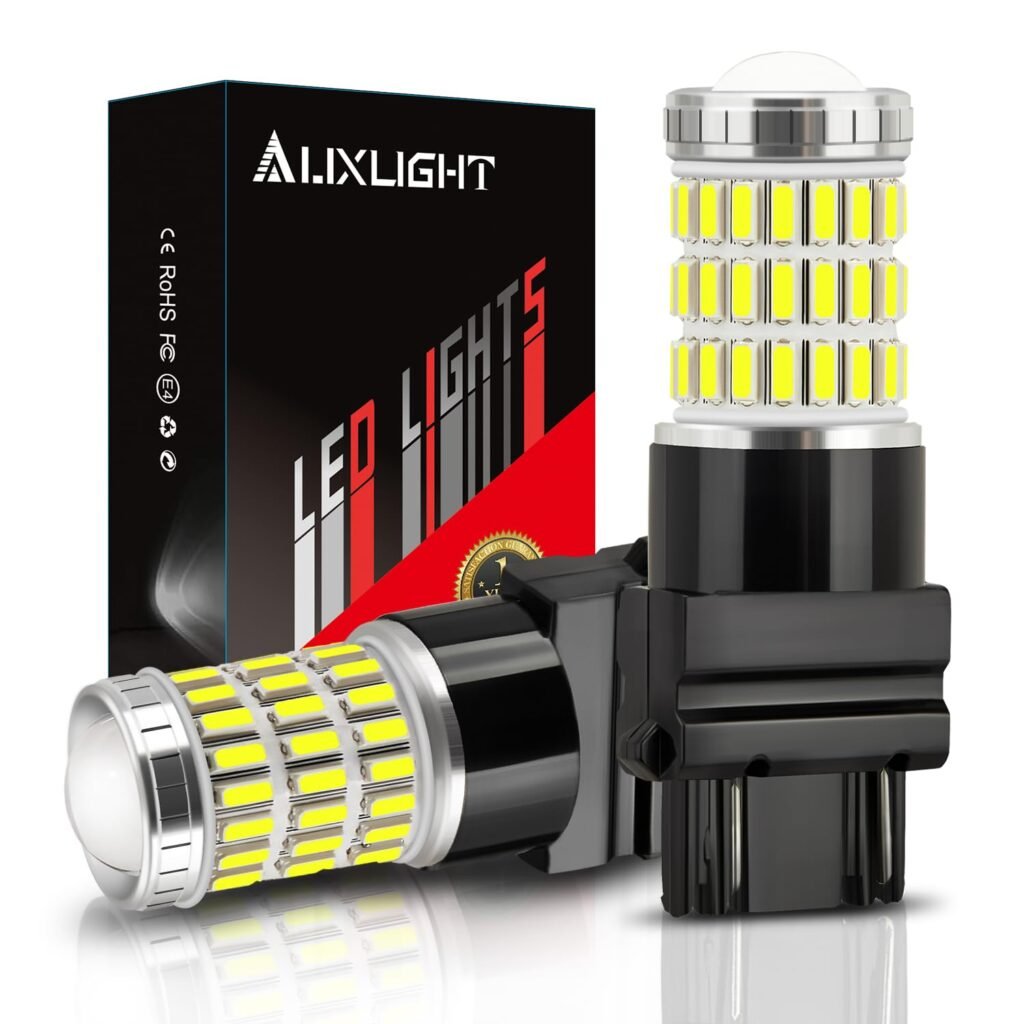 AUXLIGHT 3157 3156 3057 4157 3157K LED Bulbs Xenon White, Ultra Bright 60-SMD LED Replacement for