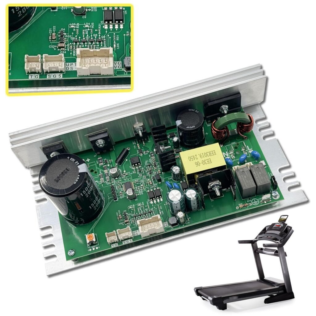 MC1648DLS 406077 Treadmill Control Board ?Motor Controller Board 110V 10-Pin Motherboard Fits For NordicTrack FreeMotion Proform Treadmill Replaces MC1648DLS-JST ZE0824,White Sockets 50W Rev A version