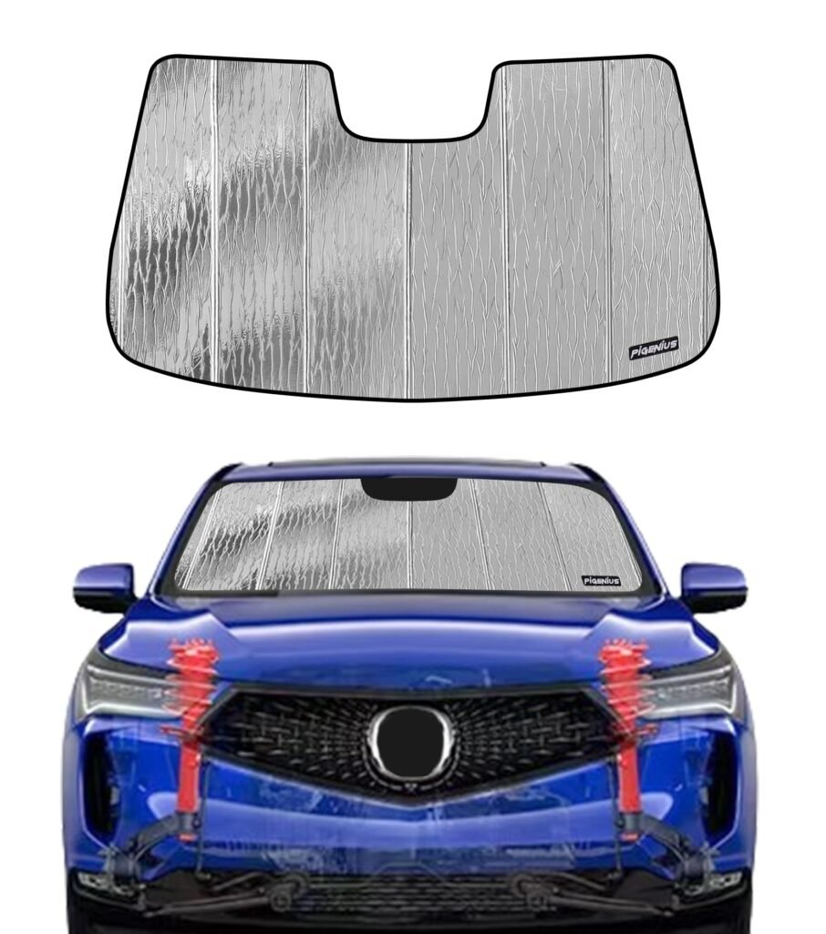 Pigenius Windshield Sun Shade for Acura RDX 2019-2026, Reversible Silver/Black
