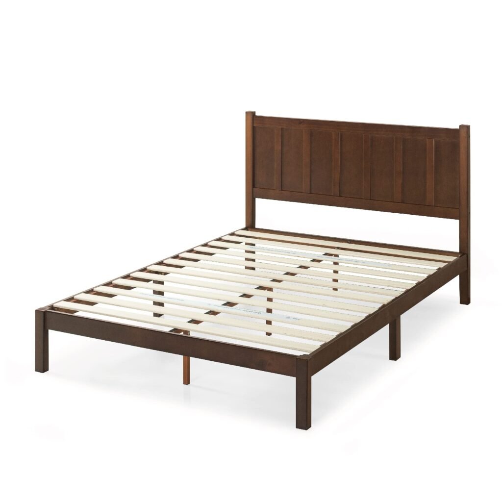 ZINUS Adrian Wood Rustic Style Platform Bed with Headboard, No Box Spring Needed, Wood Slat Support, King **FACTORY SEAL**