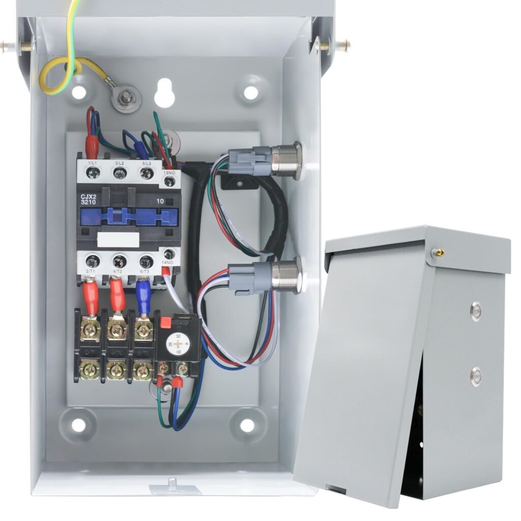 10 Hp Single Phase Magnetic Motor Starter, 220-240V 7.6kW 20-32 Amp Magnetic Switch for Motors,