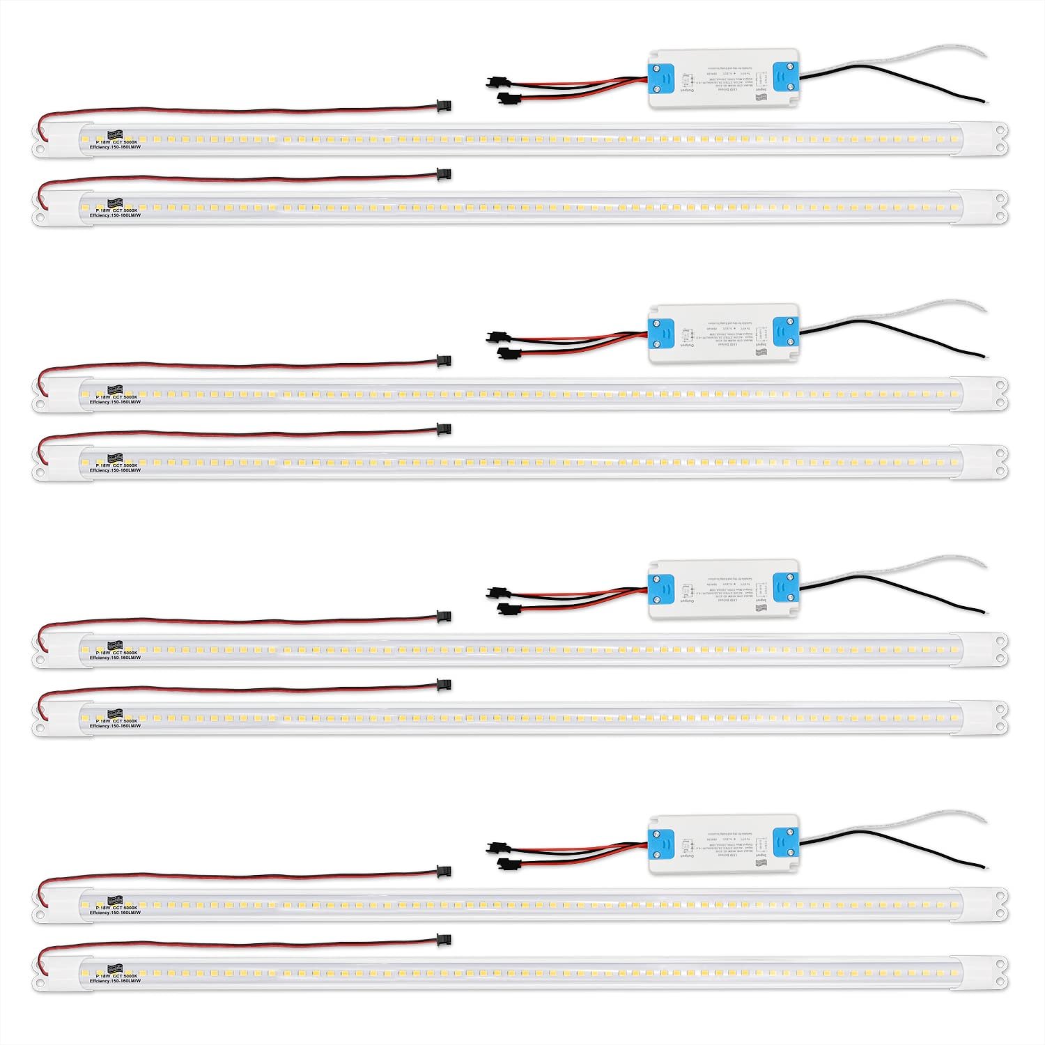 Splendidlled 4FT LED Retrofit Kit, 36W, 5000K White (4 Pack)
