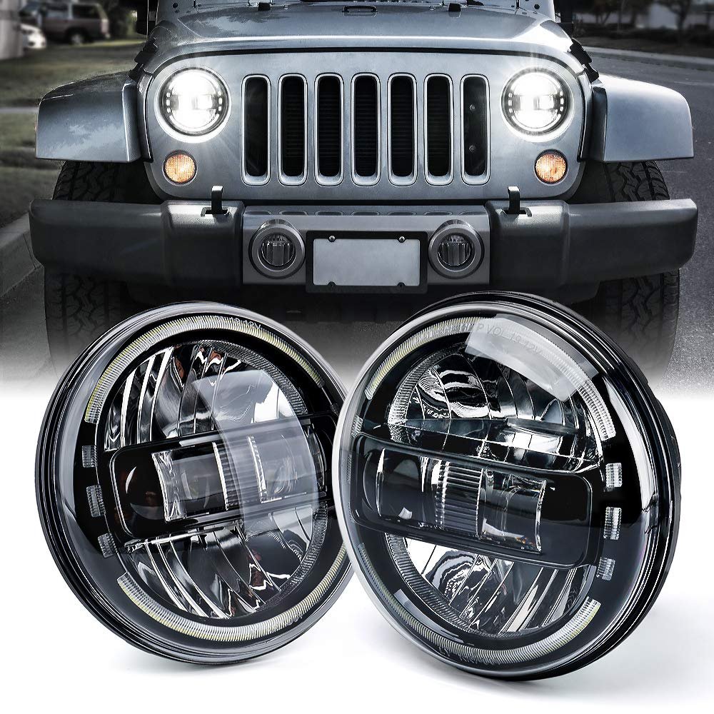 Xprite 7" LED Halo Headlights - Black