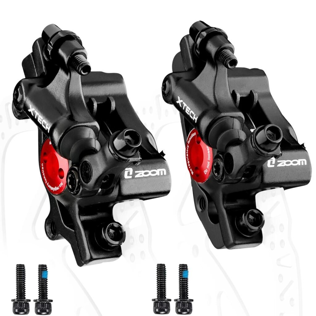 Hycline MTB Hydraulic Disc Brake Calipers: Zoom HB-100 Bike Disc Brakes Front & Rear Caliper Kit for