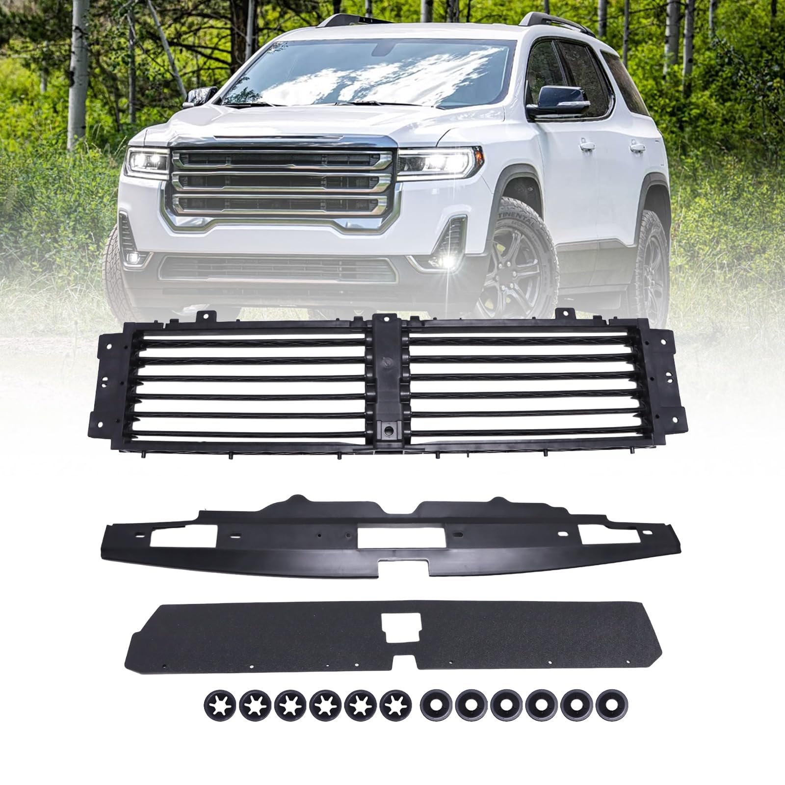 SecosAutoparts Front Upper Radiator Shutter Grille for GMC Acadia (2017-2023)