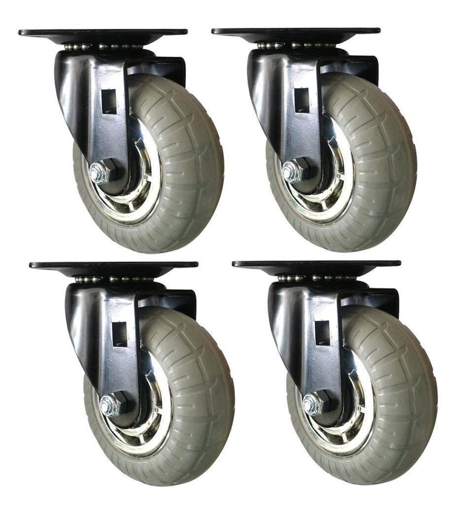 ***2 ONLY** Shepherd 4" Designer 880-lb. Total Capacity Heavy-Duty Swivel Casters with Soft Rubber