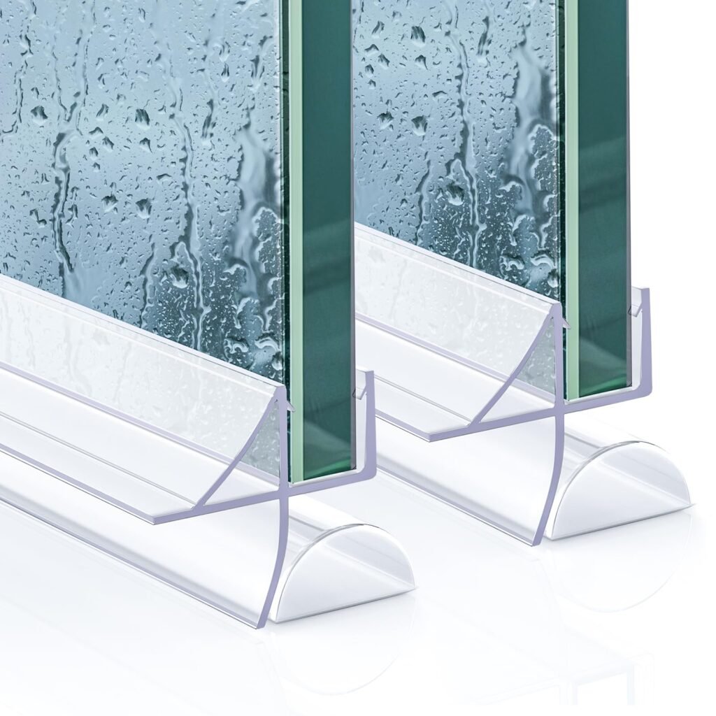 Pushglossy Shower Door Bottom Seal 2 Sets 3/8" x 39.37" Frameless Glass Shower Door Sweep Seal Strip