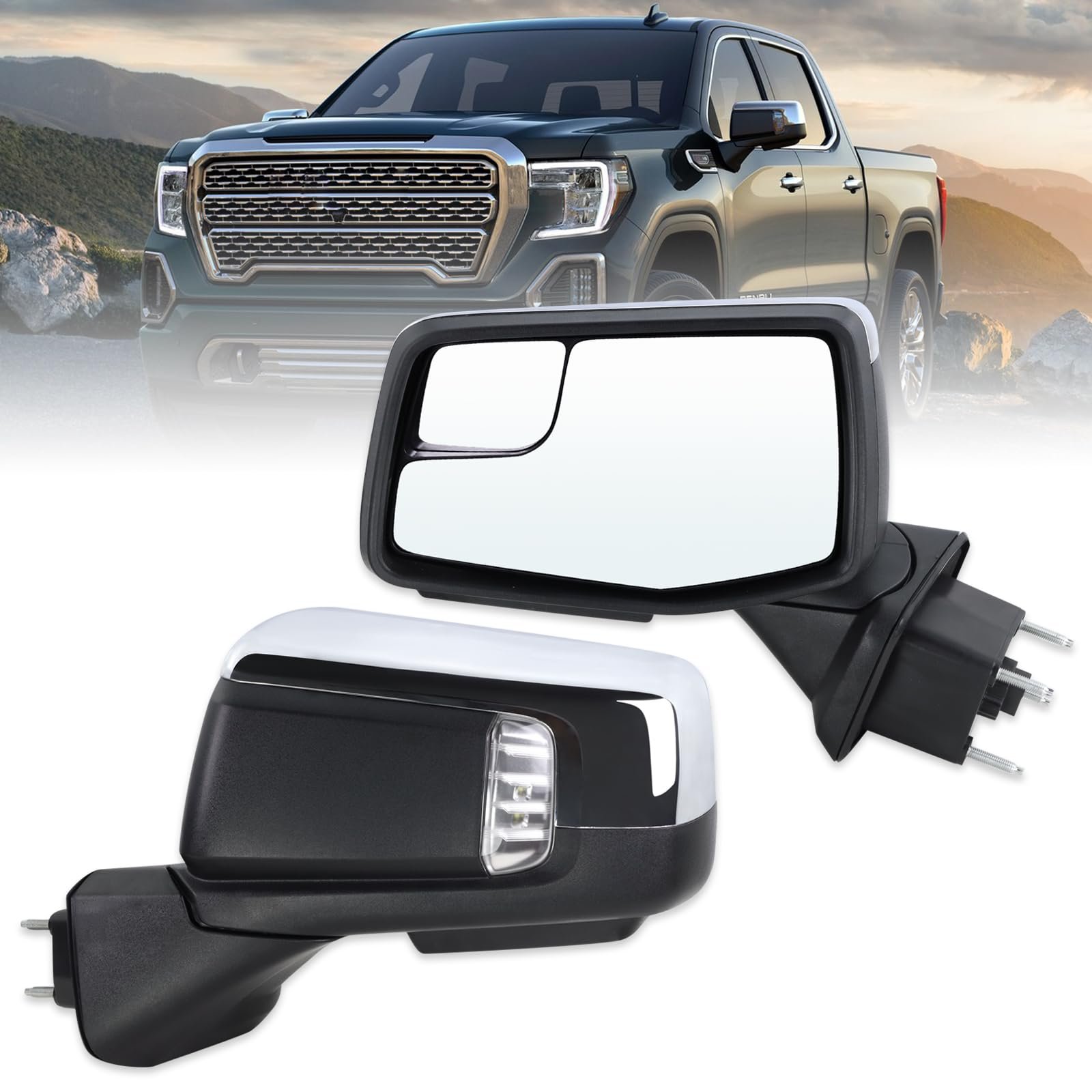 Lqito Left Driver Side Mirror for 2019-2025 GMC Sierra 1500