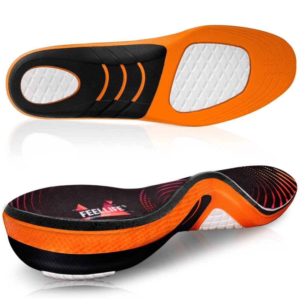 FEELLIFE Plantar Fasciitis Relief Shoe Insoles [1-Pair], Arch Support Insoles, Running Athletic Gel Shoe Inserts, Orthotic Inserts for Arch Pain [Trim to Fit: Men 6-10/Women 7-11]