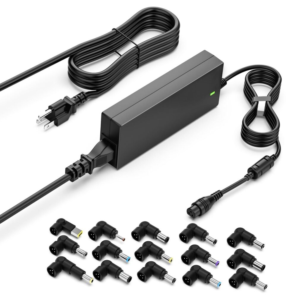 90W Universal Laptop Charger 15 Tips Compatible with HP Dell Lenovo